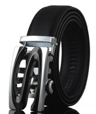 Men Automatic Buckle Leather Belts - Stormyjay