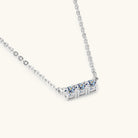 925 Sterling Silver Inlaid Moissanite Bar Necklace - Stormyjay