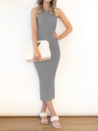 Stretchy Casual Midi Dress With Slit H4QDHW3WHN - Stormyjay