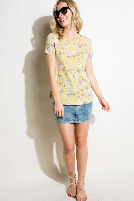 FLORAL PRINT TRIBLEND TOP - Stormyjay