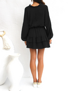 Long Lantern Sleeve Pleated Dress H4QDHWZCZH - Stormyjay