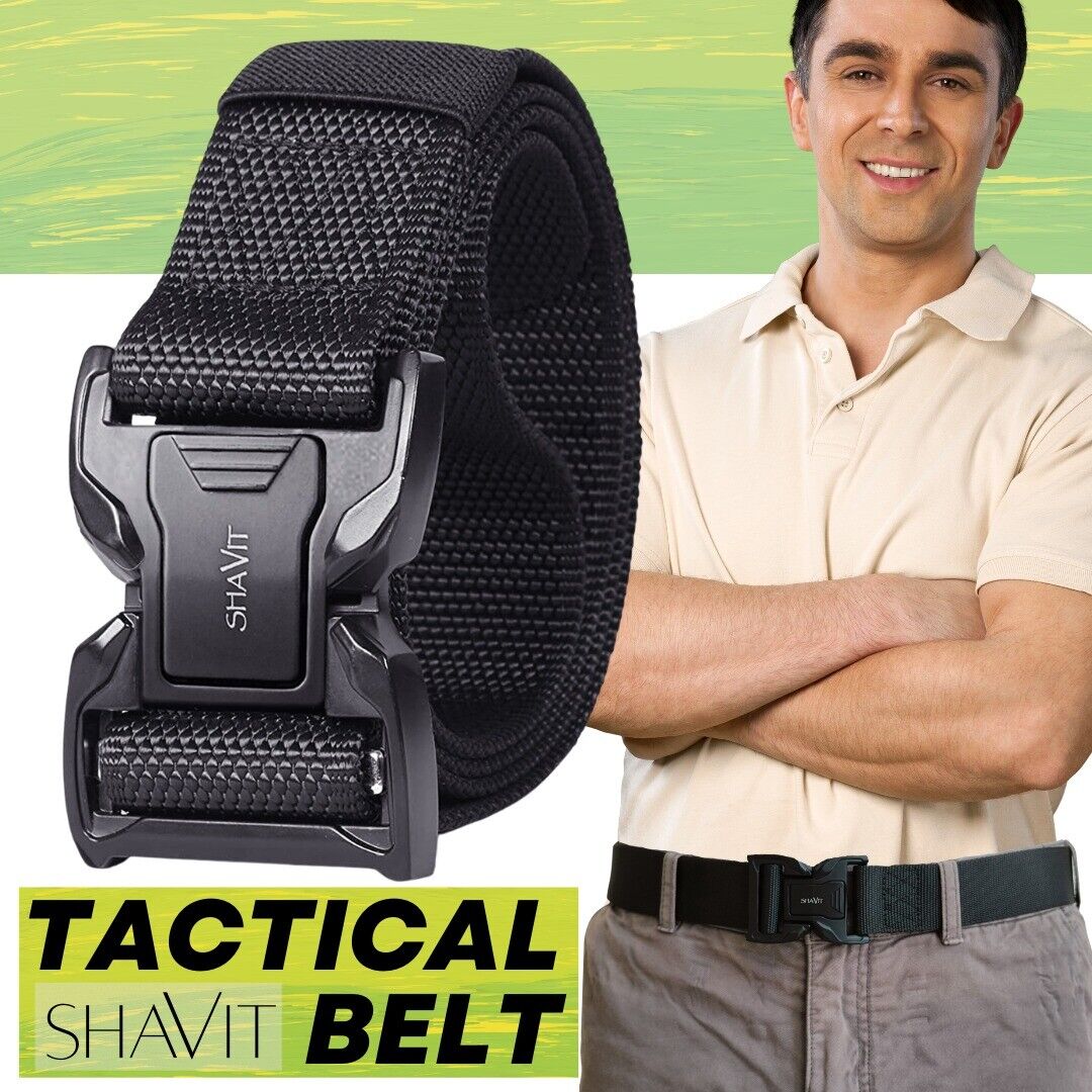 Men's Tactical Military Belt Quick Button Release Buckle Waistband Belts For MEN - Stormyjay