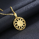 Explore our fashionable sunflower necklace, a stylish jewelry option designed for both men and women. - Stormyjay