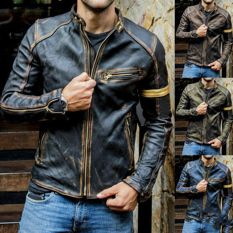 Motorcycle Leather Jacket For Men - Stormyjay