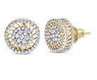 10K Yellow Gold 1.00 Cttw Diamond Halo Radiant Sunburst Stud Earrings (I-J Color, I2-I3 Clarity) - Stormyjay