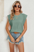 Eyelet Round Neck Tank - Stormyjay