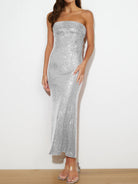 Sequin Cutout Tube Dress - Stormyjay