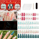 72-Piece Christmas Theme ABS Press-On Nails - Stormyjay