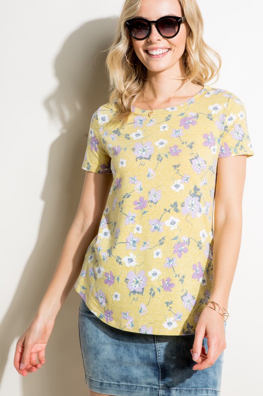 FLORAL PRINT TRIBLEND TOP - Stormyjay