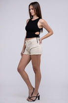 Acid Washed Frayed Cutoff Hem Shorts - Stormyjay