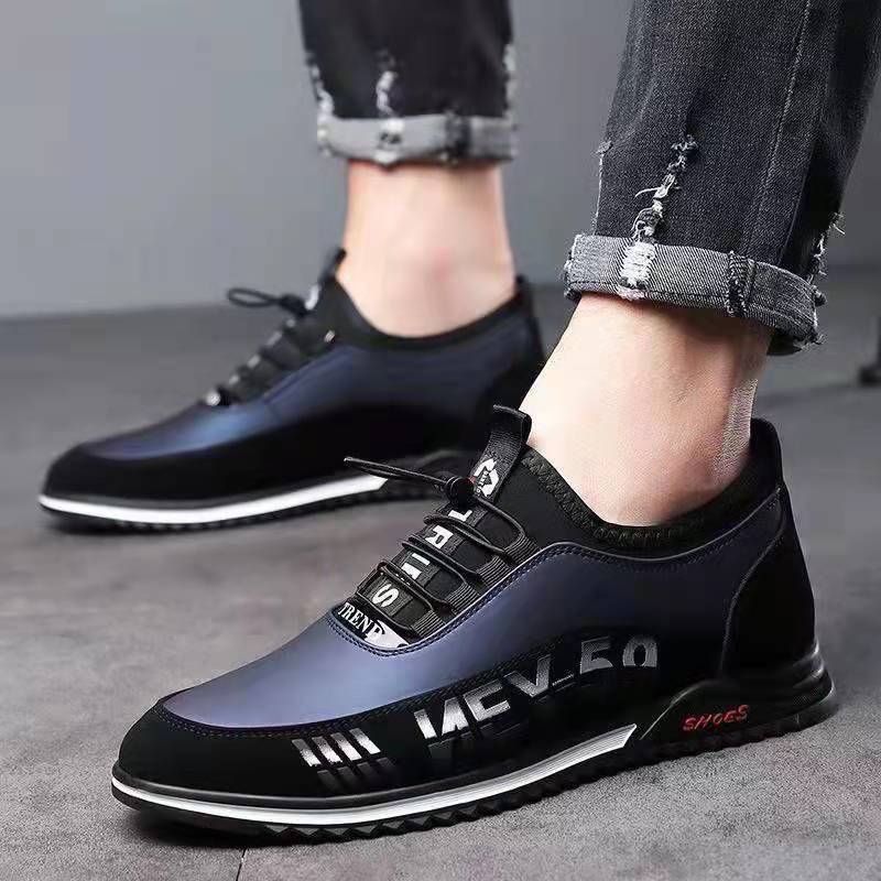 Letter Print Sneakers Men No Tie Outdoor Running Sports Shoes - Stormyjay