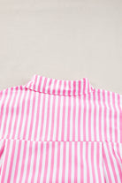 Pink Stripe Button Up Dolman Shirt - Stormyjay