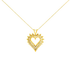 10K Yellow Gold 3.0 Cttw Brilliant-Cut Diamond Open Heart 18" Pendant Necklace (J-K Color, I1-I2 Clarity) - Stormyjay