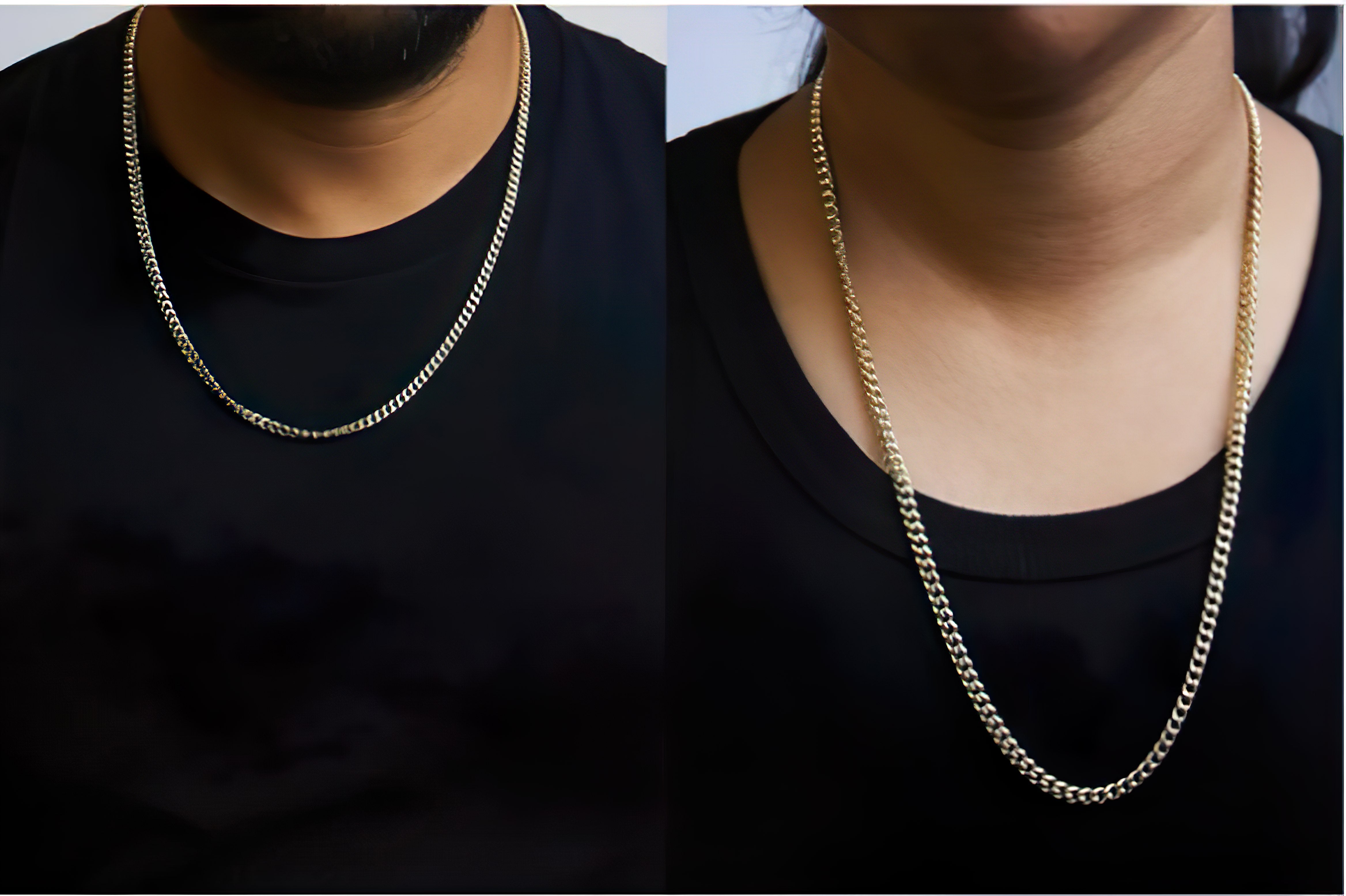 Semi-Solid 14K Yellow Gold 4.5mm Miami Cuban Chain Necklace - Unisex Chain - Stormyjay