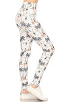 5-inch Long Yoga Style Banded Lined Sailor Printed Knit Legging With High Waist - Stormyjay