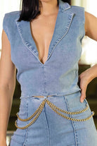 Washed Denim Stretch Fashion Jumpsuit - Stormyjay