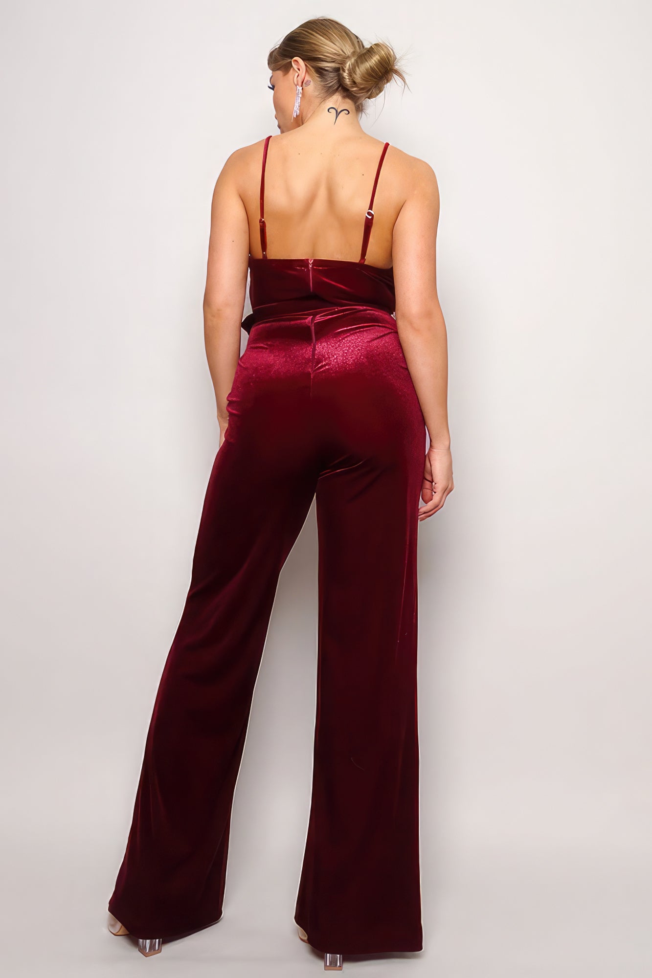 Samba Rhinestone Belt Velvet Jumpsuit - Stormyjay