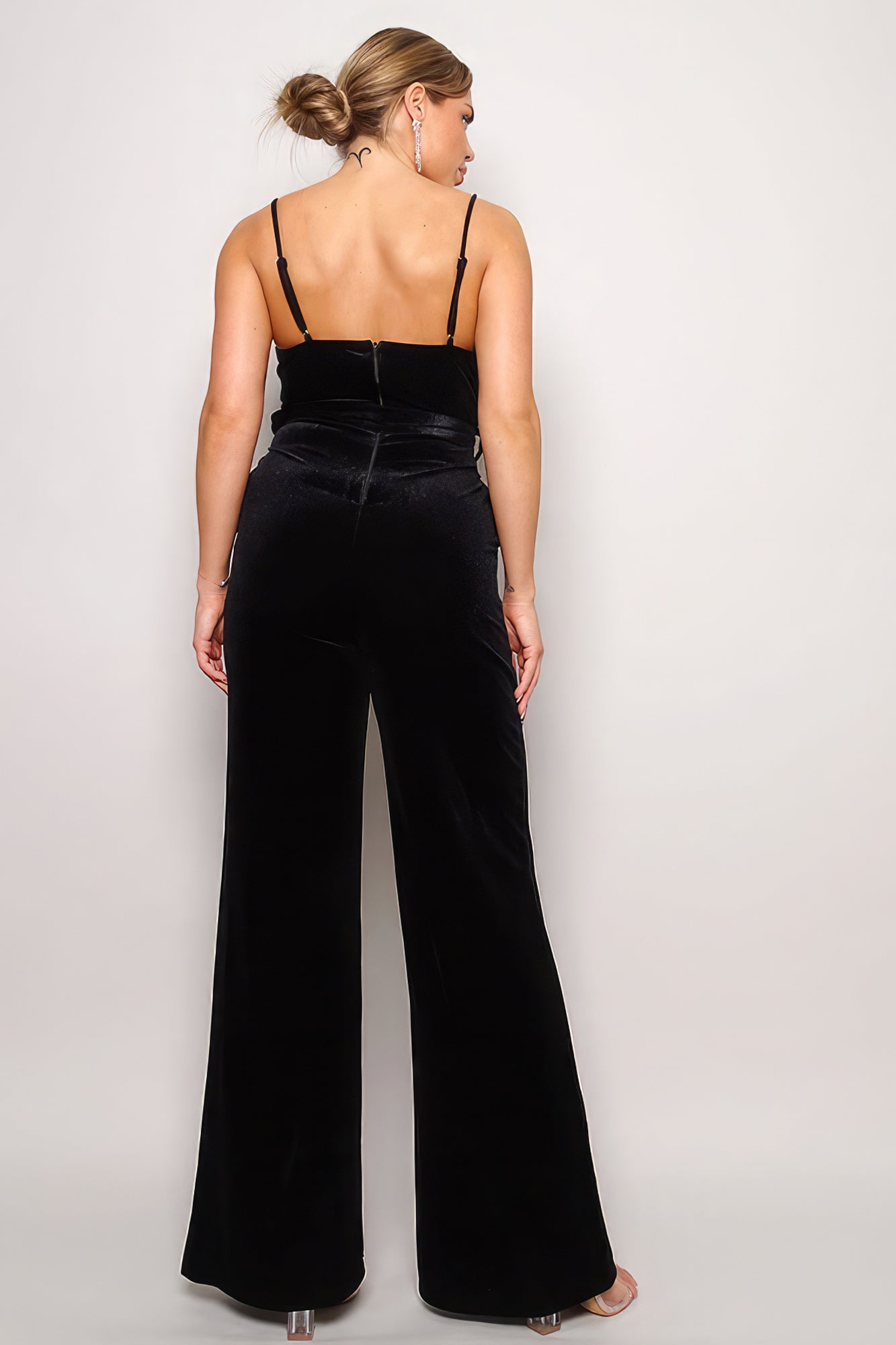 Samba Rhinestone Belt Velvet Jumpsuit - Stormyjay