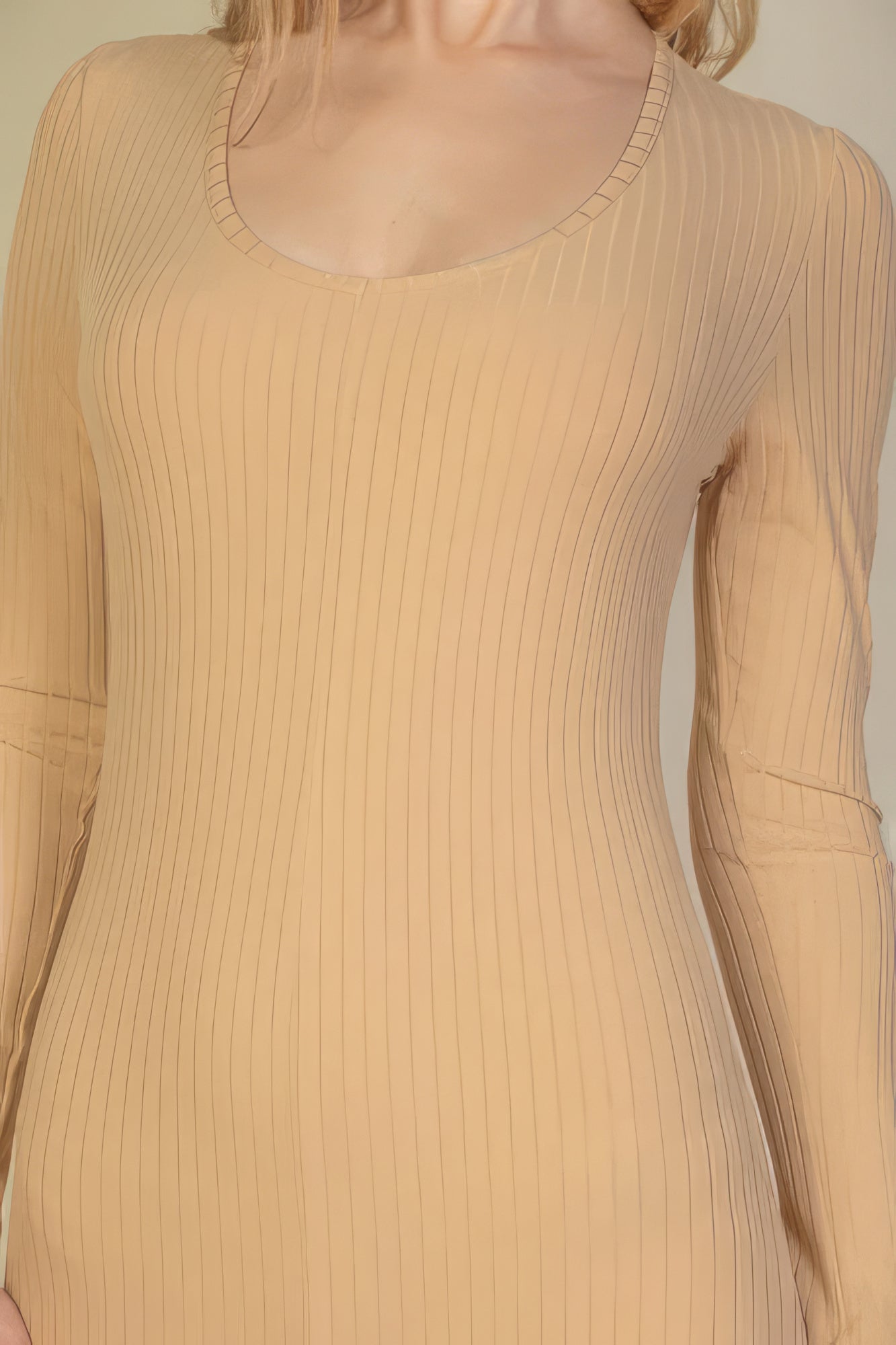 Ribbed Scoop Neck Long Sleeve Jumpsuit - Stormyjay