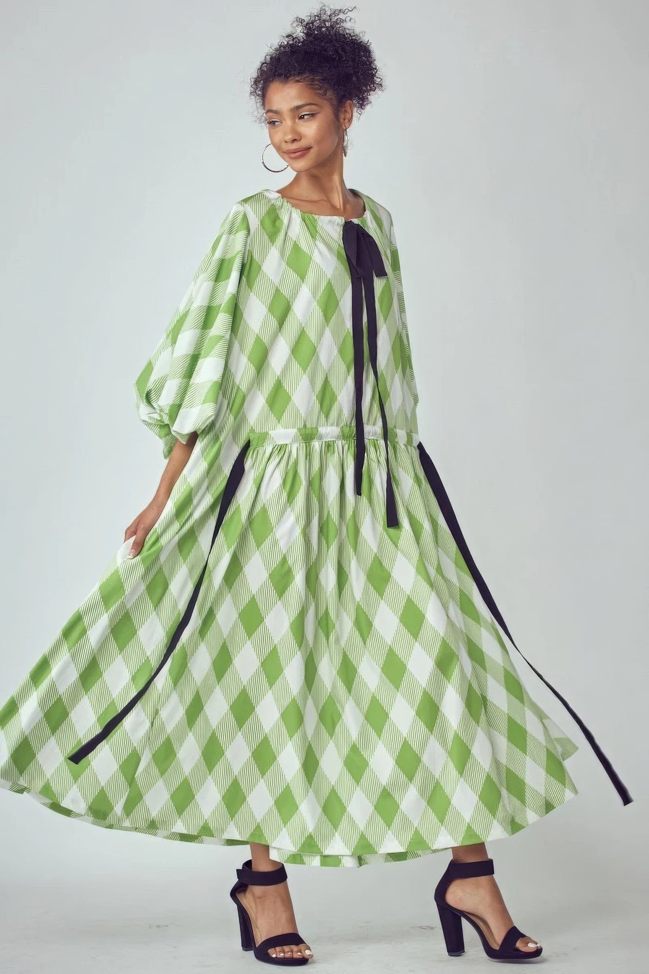 Balloon Sleeves Very Over Fit Pocketed Dress - Stormyjay