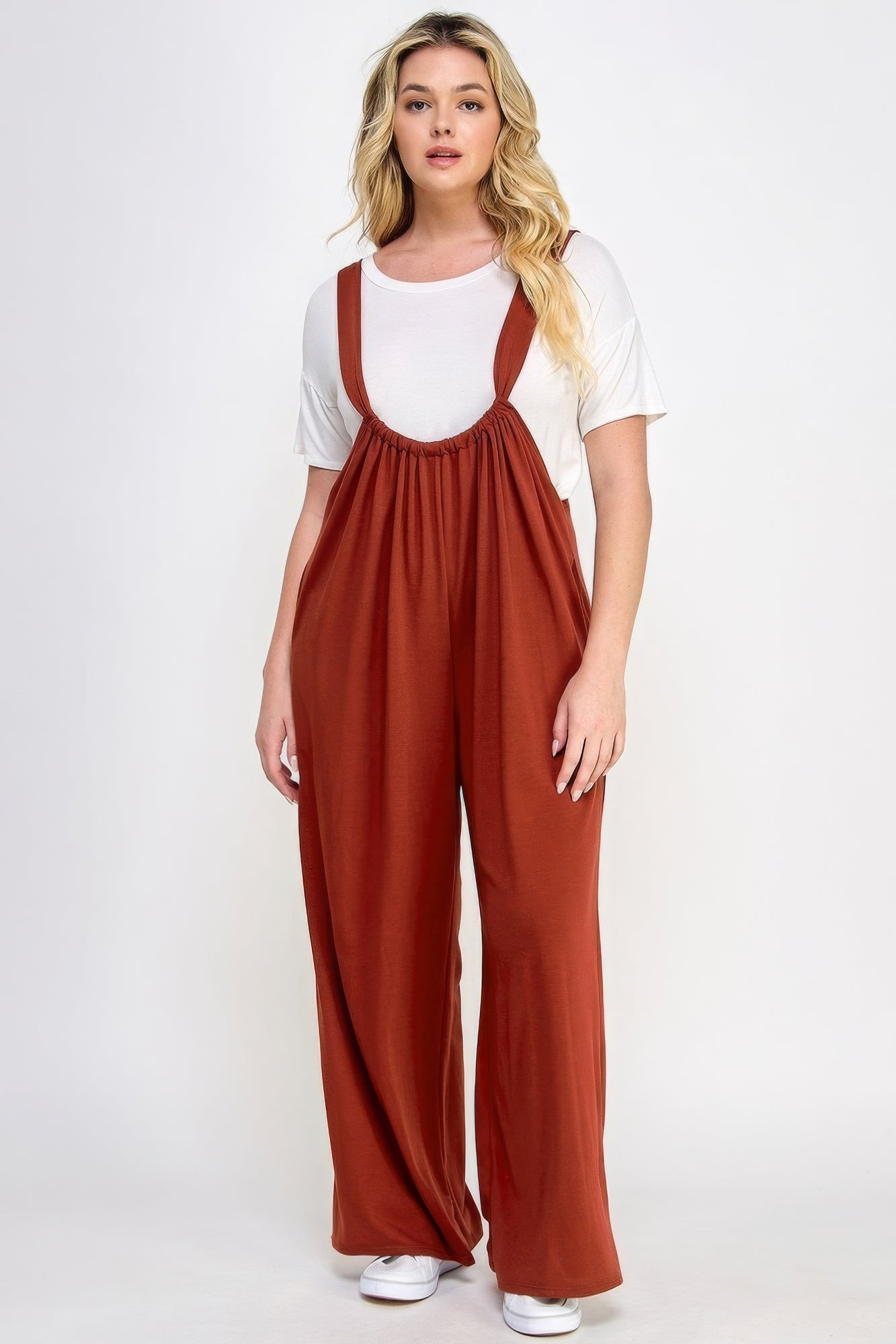 French Terry Wide Leg Jumpsuit Overalls - Stormyjay