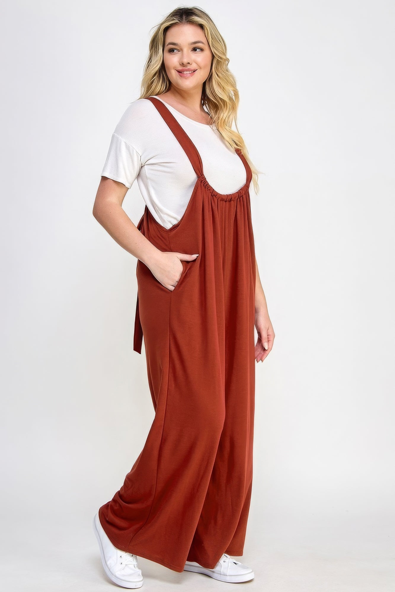 French Terry Wide Leg Jumpsuit Overalls - Stormyjay