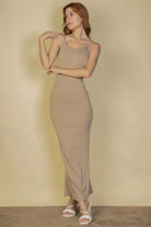 Ribbed Mermaid Hem Camisole Maxi Dress - Stormyjay