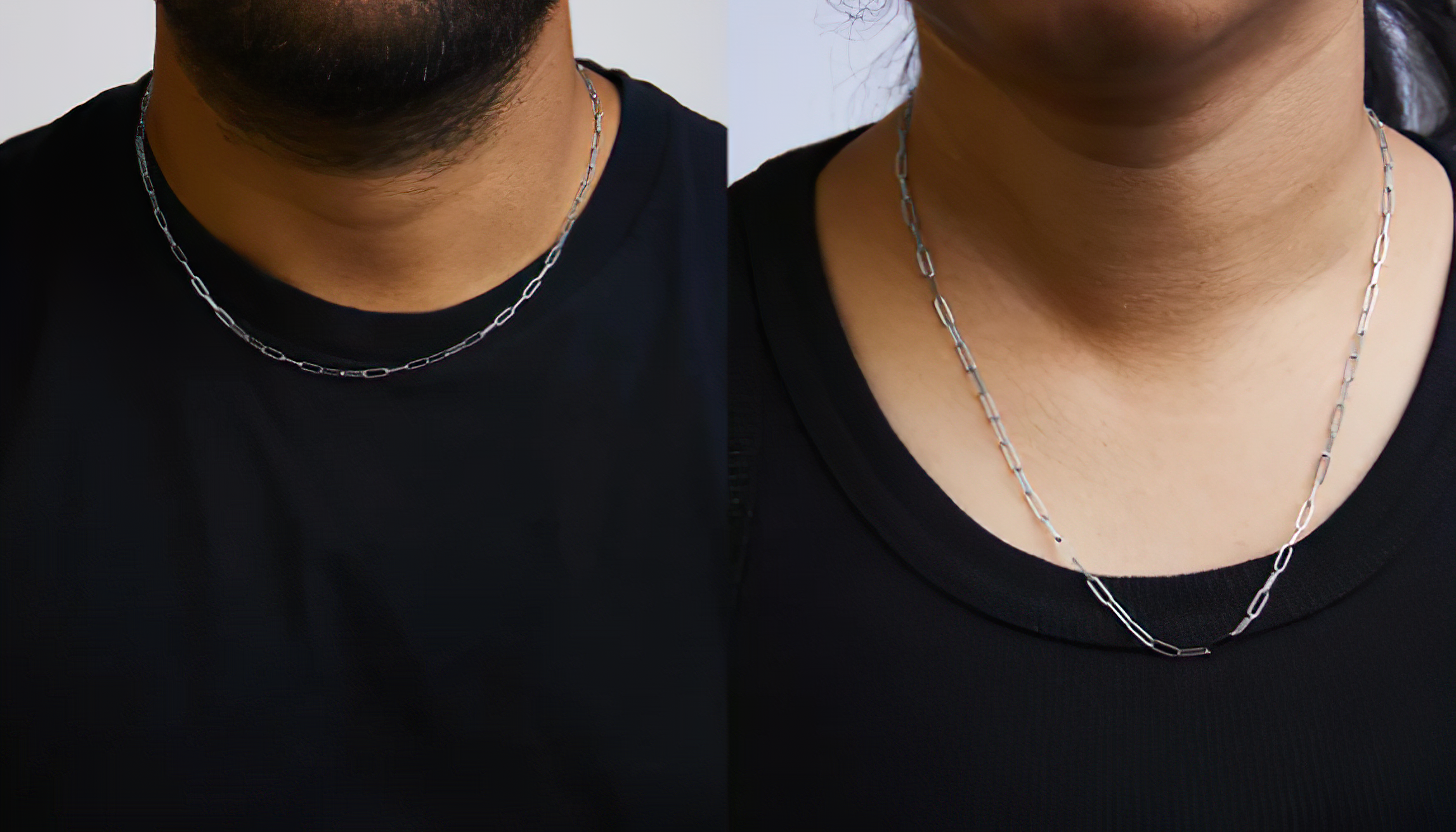 Unisex Solid 14K Gold 2.5mm Paperclip Chain Necklace - Stormyjay