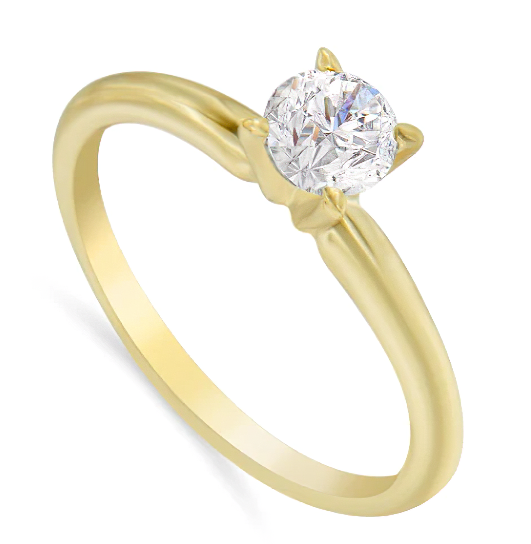 GIA Certified 14k Gold 1/2 Cttw Diamond Solitaire Engagement Ring (H Color, SI1 Clarity) - Size 6 - Stormyjay