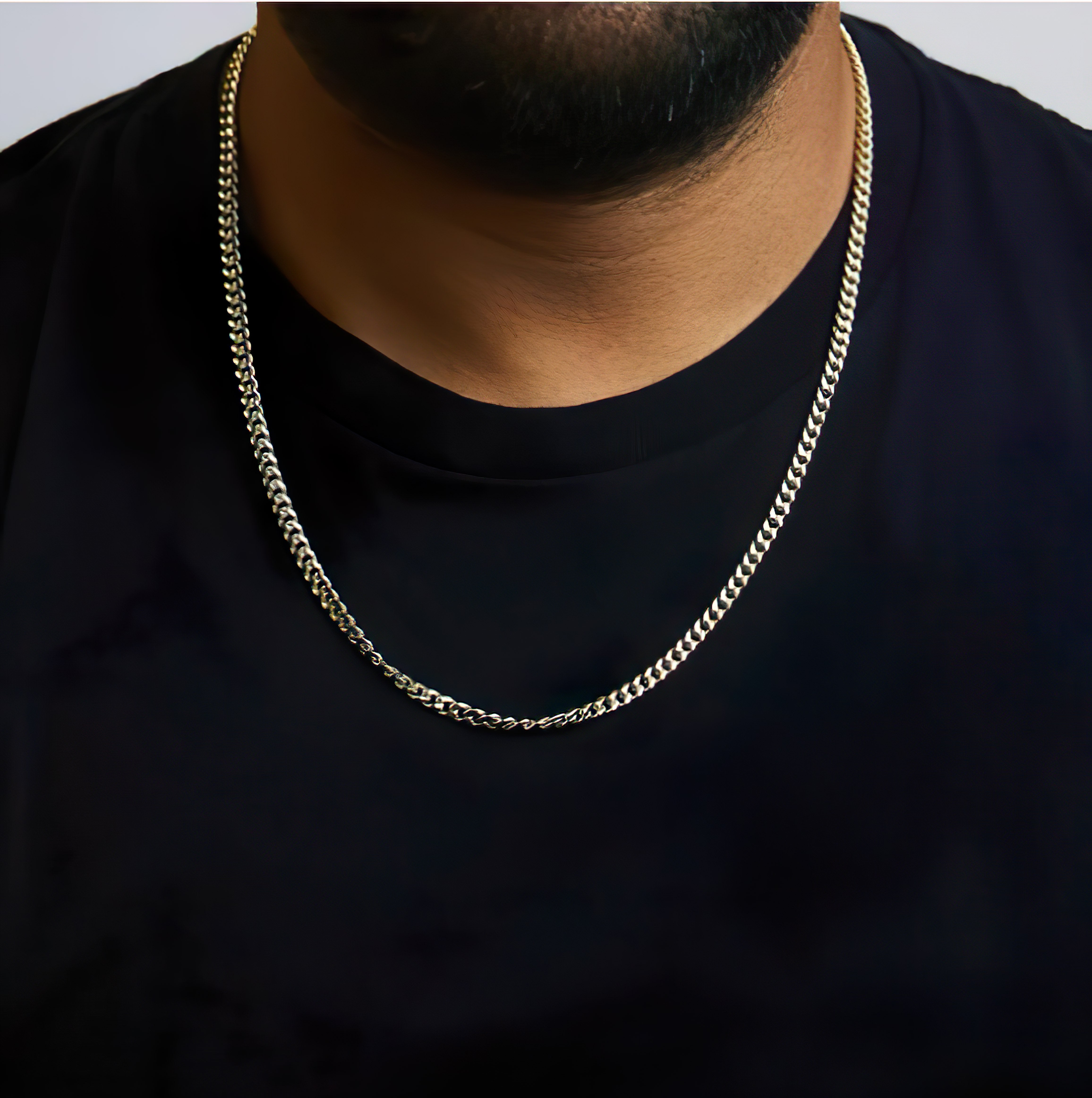 Semi-Solid 14K Yellow Gold 4.5mm Miami Cuban Chain Necklace - Unisex Chain - Stormyjay