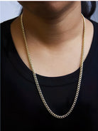 Semi-Solid 14K Yellow Gold 4.5mm Miami Cuban Chain Necklace - Unisex Chain - Stormyjay