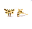 10K Yellow Gold Diamond Accented Bumble Bee Stud Earring (H-I Color, I1-I2 Clarity) - Stormyjay