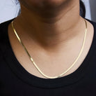 Unisex Solid 14K Gold 2.8mm Imperial Herringbone Chain Necklace - Stormyjay