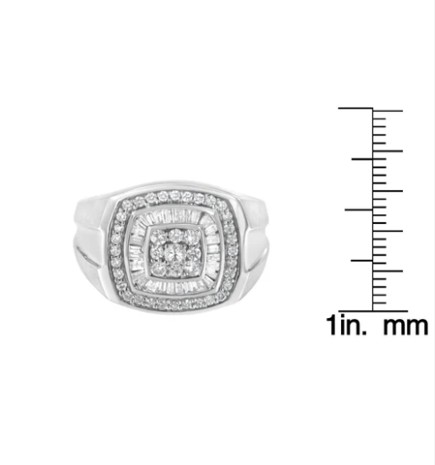 14K White Gold Men's Diamond Band Ring (1 cttw, H-I Color, SI1-I2 Clarity) - Stormyjay