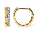 10K Yellow Gold 1/10 Cttw Diamond and Rope Twist Huggy Hoop Earrings (H-I Color, I1-I2 Clarity) - Stormyjay