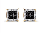 Men's 10K Yellow Gold 1/2 Cttw White and Black Treated Diamond Earring (Black / I-J Color, I2-I3 Clarity) - Stormyjay