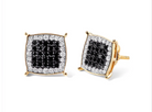 Men's 10K Yellow Gold 1/2 Cttw White and Black Treated Diamond Earring (Black / I-J Color, I2-I3 Clarity) - Stormyjay