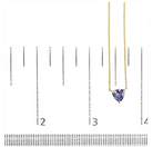 14k Yellow Gold 3-Prong Martini Set Blue Tanzanite Trillion Solitaire 18" Pendant Necklace - Stormyjay