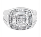 14K White Gold Men's Diamond Band Ring (1 cttw, H-I Color, SI1-I2 Clarity) - Stormyjay