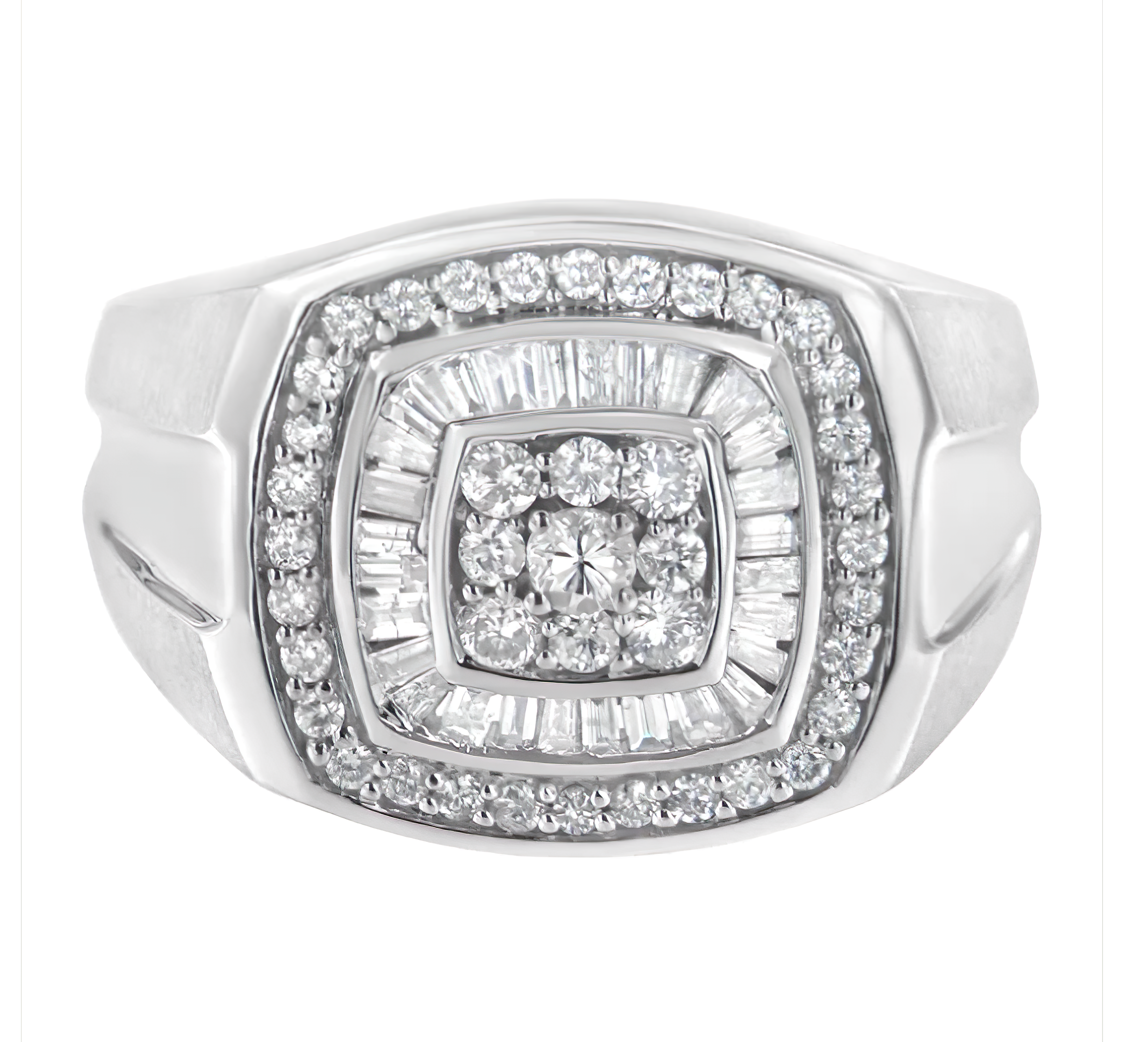 14K White Gold Men's Diamond Band Ring (1 cttw, H-I Color, SI1-I2 Clarity) - Stormyjay