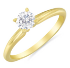 GIA Certified 14k Gold 1/2 Cttw Diamond Solitaire Engagement Ring (H Color, SI1 Clarity) - Size 6 - Stormyjay