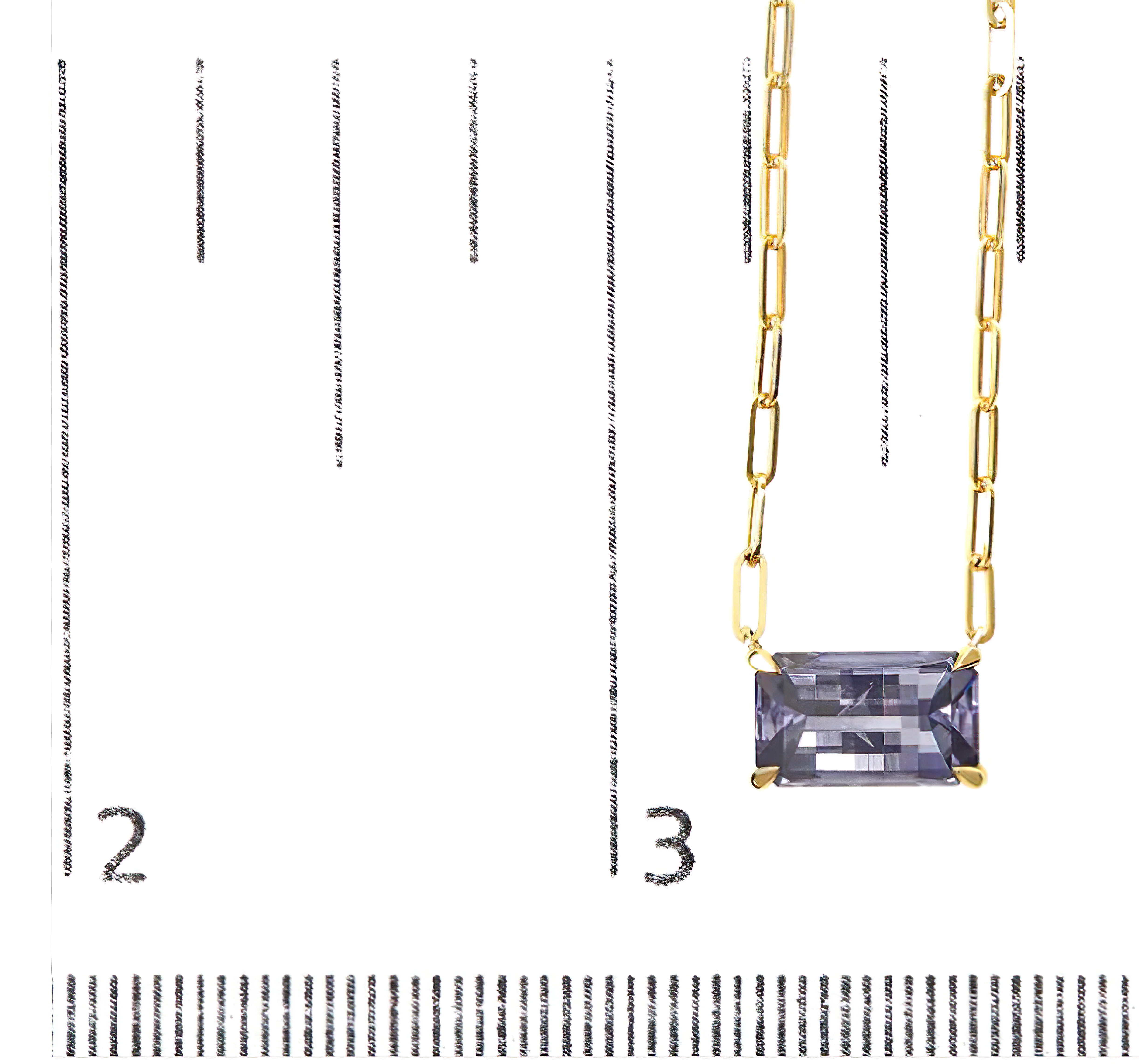 14K Yellow Gold Natural 2 7/8 Cttw Pixel Cut Emerald Bicolor Tanzanite Pendant Necklace with Paperclip Chain - 18 Inches - Stormyjay