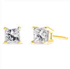 14K Yellow Gold 1/2 Cttw Princess-Cut Square Near Colorless Diamond Classic 4-Prong Solitaire Stud Earrings (H-I Color, I1-I2 Clarity) - Stormyjay