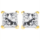 14K Yellow Gold 1/2 Cttw Princess-Cut Square Near Colorless Diamond Classic 4-Prong Solitaire Stud Earrings (H-I Color, I1-I2 Clarity) - Stormyjay