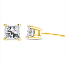 14K Yellow Gold 1/2 Cttw Princess-Cut Square Near Colorless Diamond Classic 4-Prong Solitaire Stud Earrings (H-I Color, I1-I2 Clarity) - Stormyjay