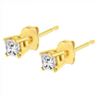 14K Yellow Gold 1/2 Cttw Princess-Cut Square Near Colorless Diamond Classic 4-Prong Solitaire Stud Earrings (H-I Color, I1-I2 Clarity) - Stormyjay