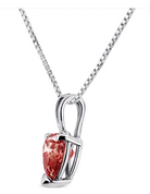 14K White Gold Martini-Set 1.00 Cttw Lab Grown Pink Heart Diamond Solitaire 18" Pendant Necklace (Pink Color, VS2-SI1 Clarity) - Stormyjay