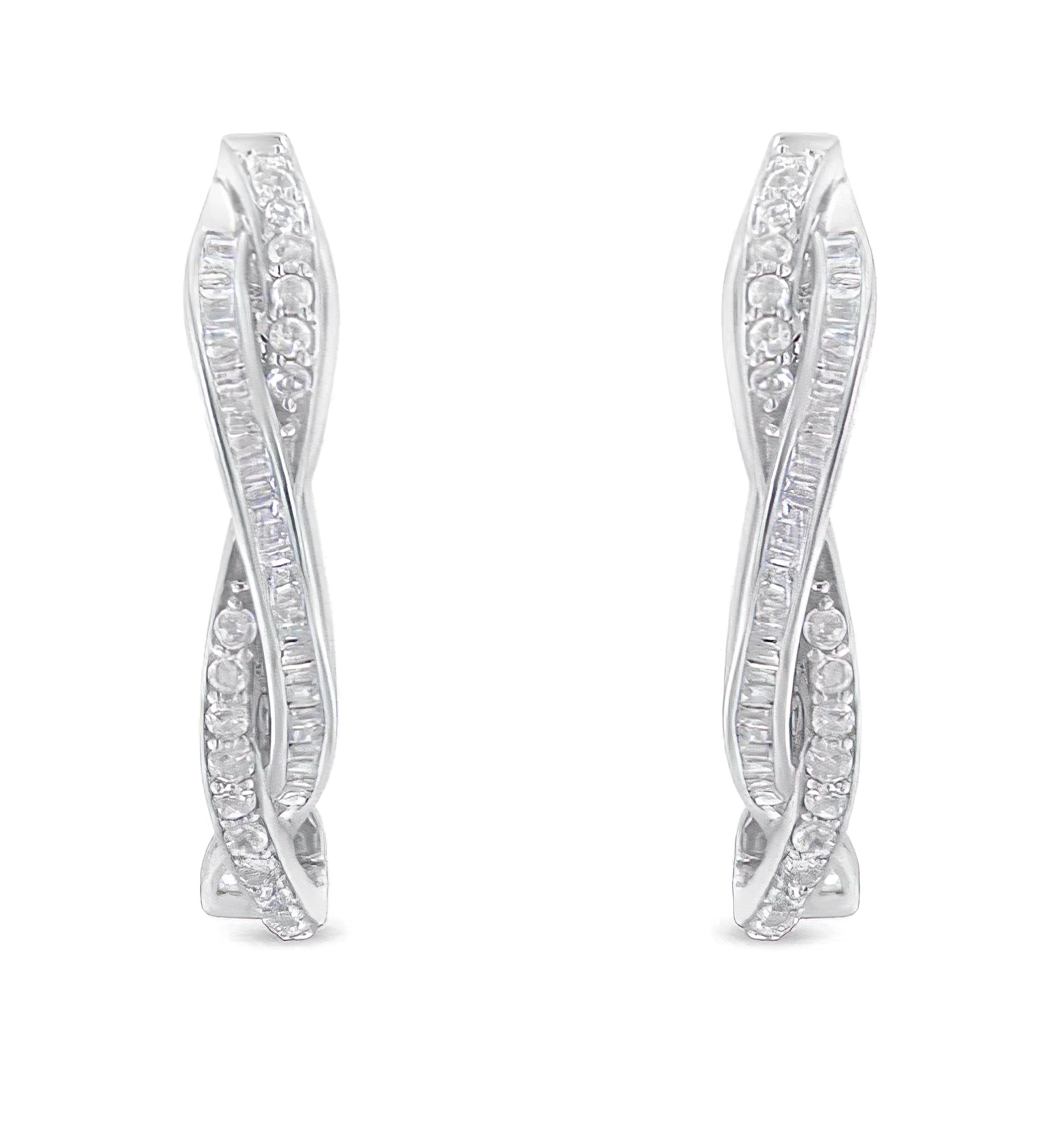 Sterling-Silver Diamond Hoop Earring (0.75 cttw, I-J Color, I2-I3 Clarity) - Stormyjay