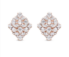 18K Rose Gold 8 1/3 Cttw Pear and Round Diamond Floral Cluster Omega Earrings (F-G Color, VS1-VS2 Clarity) - Stormyjay