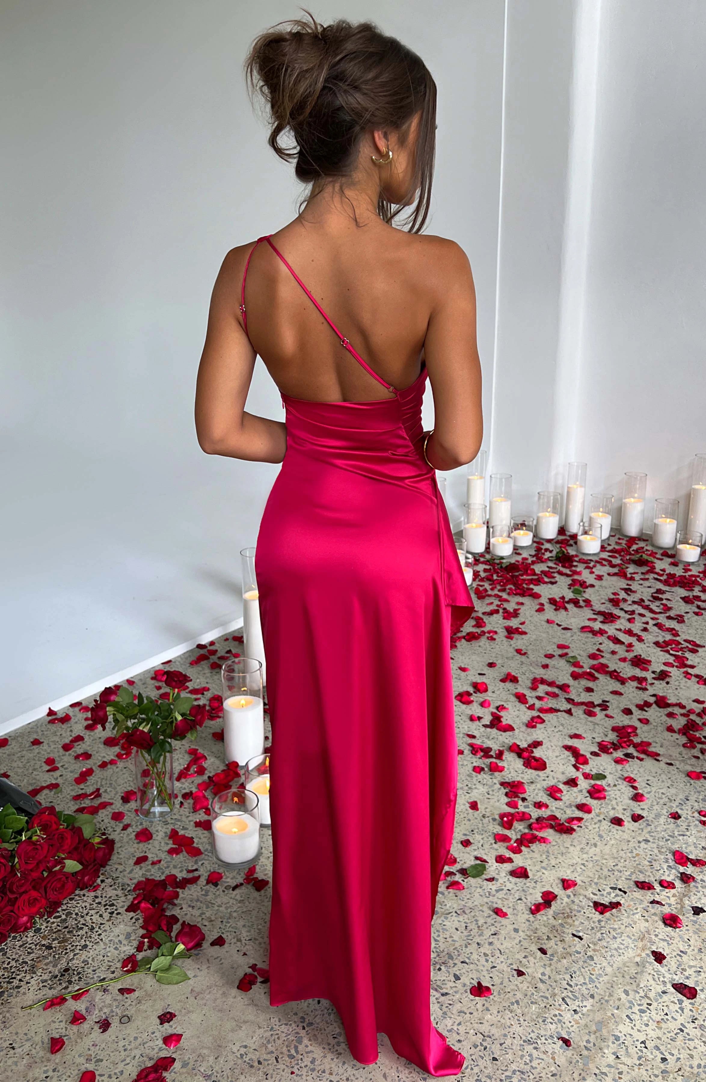 Satin One-Shoulder Sexy Prom Dresses - Stormyjay